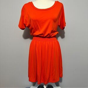 Versona orange elastic waist dress size S